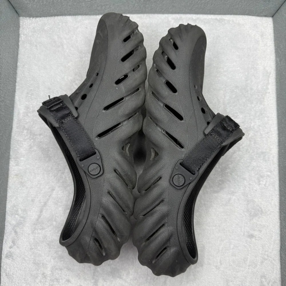 Crocs Echo Clog Black Mens Size 11 Sporty Sculpted Slip On Shoes 207937-001